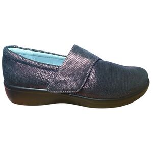 Alegria Lauryn # LAU-853 Wine Metallic Leather Comfort Shoes Clogs Size 8/39